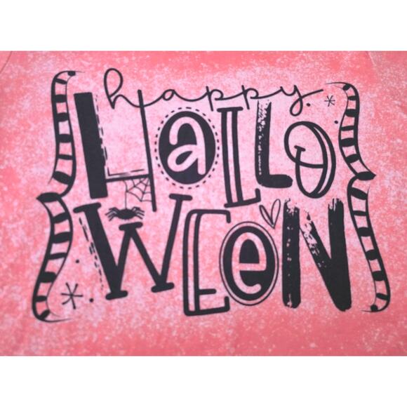 Girls 12/14 Halloween Short Sleeved Bleach Dyed Tee T-Shirt - Picture 2 of 3